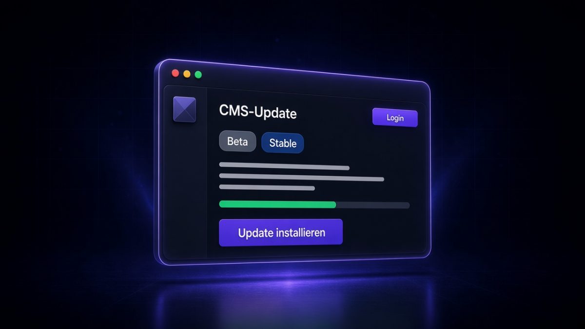 CMS-Update im Admin – Beta- und Stable-Kanal per Klick einspielen